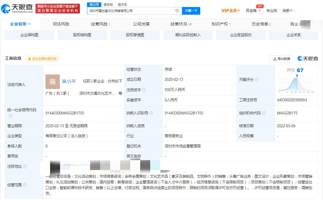 图自天眼查网站