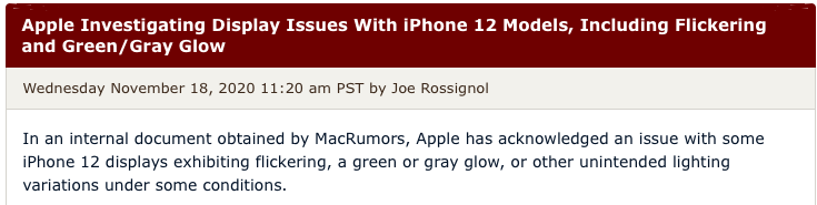 “绿屏门”！苹果终于承认了，还有这件大事！